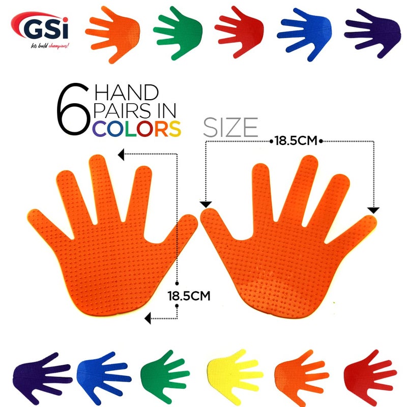 GSi Hand Spot Markers Set of 6 Pairs Non-Toxic Non-Slip in Assorted Colours for Kids Education and Learning - Image 4